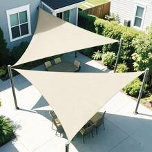 1pc Heavy-Duty Triangle Canvas Sunshade - Outdoor Patio Sun Shade Canopy, Designed For Comfortable Environment. Suitable For Yard, Garden, Pool Deck, Outdoor Cafe. Available In Multiple Sizes, DIY Design, Easy Installation - Beige - View 1