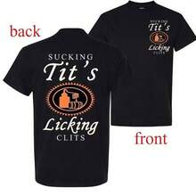 T Shirt Print ,Graphic-Cotton Tees Size Plus, Cartoon Round Neck Short Sleeve, Sucking T And Licking C Funny Tito Drinking Humor Party T-Shirt, Tito Logo Party Vibes Design Graphic 2 Side Shirt, Unisex Cotton For Men And Women Menswear Top Fabric,Y2K,Oversized Shirt Men,With Shirt,Summer Tops,Shirt Suitable - màu đen - Xem 1