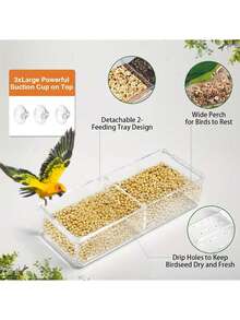 Acrylic Bird Feeder, Birdcage, Hummingbird Pet Supplies, Transparent Wall-Mounted - Transparent - View 6