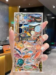 1个彩色海洋鱼图案软壳手机壳，兼容华为、荣耀、摩托罗拉、三星Galaxy A04e/12/A13/A14/A34/A50/A52/A53/A54/S21/S22/S23/S24/S25/S25Ultra/S25FE/S26/S26 Plus/S26 Ultra/S26 Edge、6A/7A/8A、12T/13T/15T/15T Pro - 無色 - 查看 5