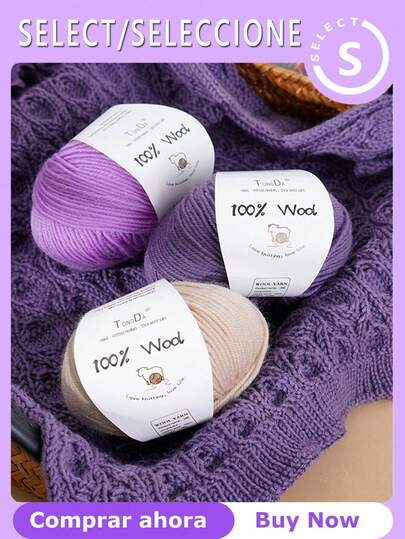 优质100%羊毛针织线，柔软中等粗细的钩编线，适合DIY手工，冬季保暖粗毛线，可用于编织毛衣、围巾、帽子，色彩缤纷的艺术工艺品制作材料，适合初学者和手工艺者，具有疗愈功效的毛线