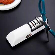 2-Stage Electric Knife Sharpener, Suitable For Kitchen Knives, With Fast Sharpening And Polishing Functions, Easy To Use, Applicable To Various Kitchen Knives, Battery Capacity: 1200mAh - Multicolor - View 5