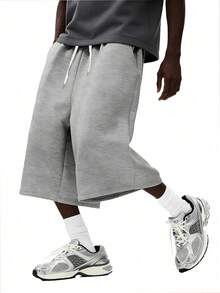 Pantalones cortos casuales de media longitud para hombres, estilo callejero para el verano - Gris Claro - Ver 3