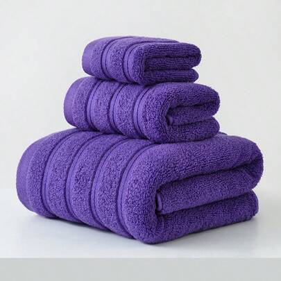 Bộ khăn tắm 3/4 món, gồm khăn tắm tay và khăn mặt, 100% cotton nguyên chất dành cho nam và nữ, khăn mặt 35*75 cm, khăn tắm 70*140 cm, khăn tay 34*34 cm.