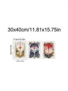 3件套现代Maasiverse套装，TOG，ACOTAR，新月城，奇幻剑术，奇幻书卷风墙画海报，节日礼物，送给朋友的理想礼物，卧室艺术画，客厅装饰，办公室装饰，厨房墙画，书店墙画，墙面装饰，家居装饰，房间装饰，帆布墙画，海报，带框墙画，可选画框 - A - 查看 16