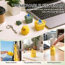 Duck Quacking Fidget Toy - Rechargeable Quacking Duck Keychain, Quacking Duck Stress Reliever With Colorful Lights, Fun & Portable Anxiety Relief Toy (Quacking Duck) - màu vàng - Xem 2