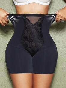 1pc Women Shapewear Shorts, Tummy Control, Butt Lifting, Waist Cincher Underwear - Black - View 1