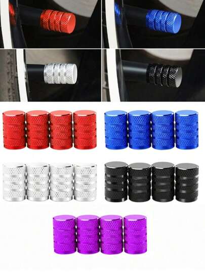 4pcs Valve Cap Valve Cover Wheel Light Universal Auto Parts, Suitable For Cars, Trucks, SUVs, Motorcycles And Bicycles, Exterior Decoration, Holiday Gift