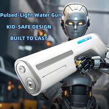 Automatic Refill Electric Water Gun, Pulse Jet Water Gun With LED Light Show, 40-Foot Long-Range Rapid-Fire Water Gun, USB Rechargeable High-Capacity Water Gun, Suitable For Children And Adults, Adult Water Gun Suitable For Pools, Beaches, And Backyards. - Blue - View 4