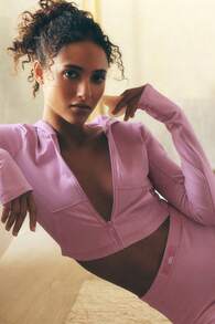 Alo Yoga Alo Alosoft Sincere Fitted Jacket True To Size Women's Candy Heart Pink W4736r - 粉色 - 查看 1