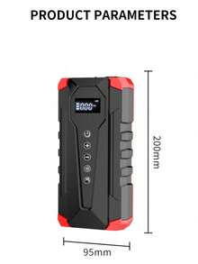 5000A峰值便携式汽车应急启动器,带空气压缩机、应急电池组、2.11加仑(汽油版)、1.72加仑(电池版)、150 PSI轮胎充气泵、12V汽车电池应急启动器、五合一功能、电池充电器 - 彩色 - 查看 11