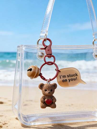 1pc Coffee Color Teddy Bear Keychain For Women, Cute Bear Bag Charm Pendant For Handbag Purse Backpack Travel Bag, Decorative Key Ring For Gym Classroom Matching Game, Daily Use & Gift Giving, Stylish Accessory For Women Girls, Perfect Holiday Gift For Christmas, Valentine'S Day, Birthday, Back To School