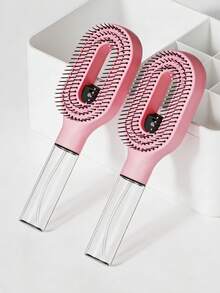 WANMEI 二合一喷雾美发梳，透明白色，内置水箱，柔软灵活的梳齿，适用于卷发、直发、波浪发，保湿美发梳，轻松梳开打结头发，女士适用，美发造型，旅行必备，美发产品，美发工具，美发配件，发型师，美发沙龙，护发设备 - 粉色 - 查看 6