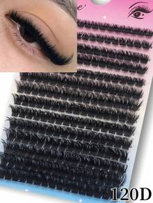 224片/包 120D假睫毛，8-16毫米混合长度，DD卷度，打造闪亮迷人双眸，3D俄式猫眼造型，轻盈蓬松，柔软舒适，适合新手，可重复使用，DIY省时，节日礼物 - DD - 查看 6