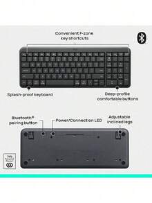 Logitech Office Bluetooth Wireless Keyboard And Mouse Combo | Compact Ergonomic Design, Built-In Stand, Compatible With Laptops, Mobile Phones, Macs, Tablets, IPads, And More, K251+M196 - View 5