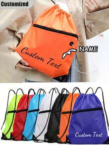 Mochilas personalizables con cordón con letras personalizadas, las letras se pueden personalizar, hay múltiples colores disponibles, mochilas con cordón personalizadas, mochilas para estudiantes, bolsas de natación, bolsas para deportes de equipo, bolsas deportivas y de fitness de gran capacidad. - Multicolor - Ver 3
