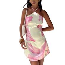 Sexy Suspender Flower Print Slim Fit Length Dress - Màu sắc - Xem 5