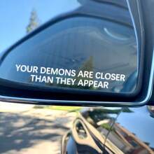 1pc "Your Demon Is Closer Than It Appears" Mirror Decal Sticker - A - View 2