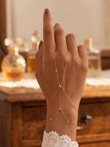 EleRunis 1 chiếc vòng tay/nhẫn đeo tay mỏng manh bằng bạc 925 cho nữ, đính đá Cubic Zirconia, trang sức cơ thể đeo hàng ngày, thích hợp cho đám cưới, tiệc tùng, lễ đính hôn, kỷ niệm, ngày Valentine. - Vàng - Xem 6