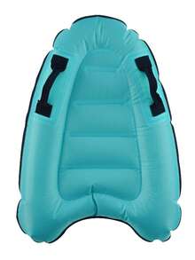 1pc Lake Blue Inflatable Surfboard, Universal Adult Portable Floating Board, Beach & Pool Surfing & Water Sliding Device, Tear-Resistant & Wear-Resistant, Waterproof & UV-Resistant, Stable Structure After Inflation, Ergonomic Arc Design Fits Body Curve, Black Woven Side Handles For Grip & Stability, Quick Inflation Valve - Multicolor - View 9