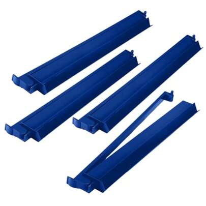 4 piezas de 47,5 cm Soportes de fichas de Mahjong de acrílico azul oscuro con empujadores para noches de juego. Juego de soportes de fichas de Mahjong americano para amantes y principiantes del Mah Jong