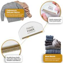 Peine de cachemira para píldoras y pelusa con dientes de latón desfuzzer manual de tela rascador de lana para ropa y telas delicadas por Wardrobe Hackers - Peine de cachemira paquete de 1 - Ver 5