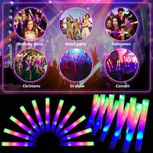 50pcs Multi-Color Flashing LED Foam Glow Sticks - Bright Glow Sticks With 3 Modes, Plastic Casing, Long-Lasting LED Lights, Battery Operated With Button Cells - Perfect For Christmas, New Year's Eve, Weddings, Carnivals, Concerts And Parties - one-size - View 10