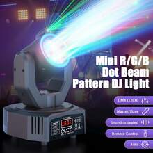 U'King 30W Mini Moving Head Light With RGB Halo , LED Stage Lighting  – Dot Beam/Pattern/Starry Sky Effects , DJ Light With Sound Activated,DMX-512 Control For DJ Disco Live Show Club Dance Party Wedding Bar Theater Christmas Lights - US A Type Plug(110-127V) - View 3