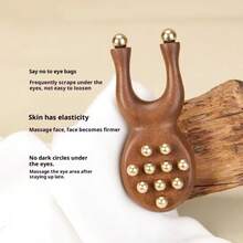 Dụng cụ massage mũi bằng gỗ Guasha, lược cầm tay có hạt đồng chống tĩnh điện dùng cho mặt, mũi, mắt, thư giãn các huyệt đạo. - Nhiều màu - Xem 10