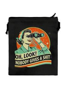 Oh, Look! Nobody Gives A   Basic  Mobile Phone Bag Small Wallet Zipper - Minimalist Sling Bag For Everyday Carry And Quick Outings - 黑色 - 查看 2