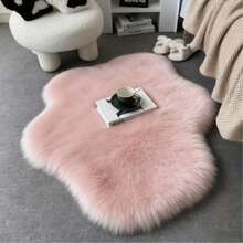 1 pieza Alfombra de peluche de piel sintética - Alfombra de dormitorio interior, mezcla lavable de acrílico y poliéster, apta como regalo de inauguración de la casa o Día de la Madre - Multicolor - Ver 4