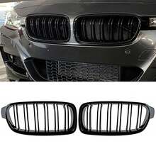 Bộ 2 lưới tản nhiệt trước màu đen bóng dạng nan kép cho BMW 3 Series F30 F31 2012-2018 - Bộ 2 món - Xem 6