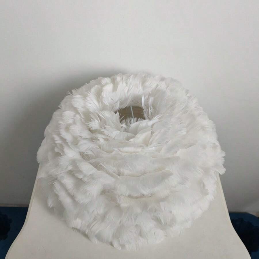大型蓬松梦幻羽毛灯罩，手工制作，无需用电，适用于 E27 灯座 - 400半球形狀 - 查看 1