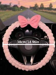 1pc Cute Bow Tie Steering Wheel Cover, Anti-Slip Breathable Car Accessories, Suitable For All Seasons - Multicolor - View 5