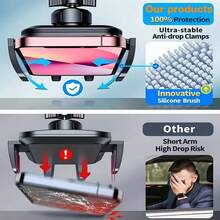 TKZJ T002 2-In-1 Car Phone Holder, Upgraded Adjustable Dashboard & Air Vent Mount Suitable For All Phone Models - A - View 5