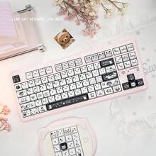 Cute Cat Outline Keycaps, PBT Material, High-Quality DIY Sublimation Fit For 60-108 Keys Mechanical Keyboard, Suitable For Girls - View 2