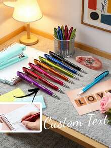 1pc Customizable Ballpoint Pen, Plastic Gift Pen, Push-Button Oil Pen, Creative Pen, Halloween Gift, Sunshine Theme Ballpoint Pen, Bulk Motivational Pen, Retractable Medium Pen, Black Ink, Thank You Gift, Suitable For Graduation, Nurses' Day, Mother's Day, Back To School - Multicolor - View 6