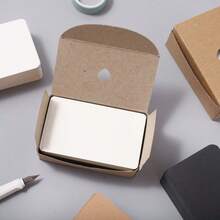50pcs Blank Kraft Paper Cards, Black Business Message Cards, Craft Paper Cards, Blank Flashcards, Suitable For Learning, Research, DIY, Memory, Note-Taking - 15*10cm/5.91*3.94 Inches Paper Bookmark - Multicolor - View 3