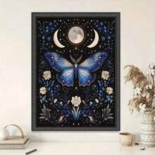 1幅5D DIY钻石画《月下蓝蝴蝶》，手工DIY钻石刺绣，无框，客厅卧室装饰，送给妈妈的礼物 - 查看 9