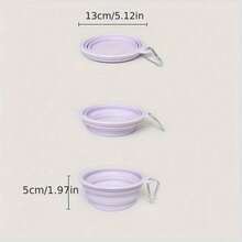 350ml/650ml/1000ml Portable Pet Travel Bowl - Foldable, Silicone, Hanging, Travel-Friendly Feeding & Drinking Solution For Cats & Dogs - Perfect For Outdoor Adventures & On-The-Go Pet Owners - Multicolor - View 5