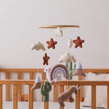 婴儿安抚玩具,毛毡动物悬挂装饰,适合婴儿房 - 摇篮玩具,男女宝宝皆宜 - 动物造型房间悬挂装饰,适合宝宝玩耍和发育,提升宝宝认知能力,圣诞节礼物、生日礼物、新生儿纪念礼物 - 彩色 - 查看 5