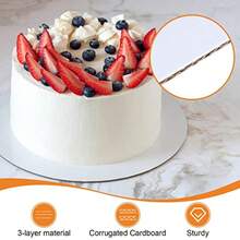 Paquete de 80 tablas para tartas redondas de 10 pulgadas redondas base redonda de cartón de grado alimenticio para mostrar pasteles pan postres delgado y fuerte - 80P - Ver 4