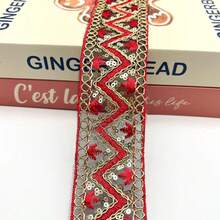 10 thước vải ren voan gợn sóng thêu, rộng 5cm, vật liệu may vá thủ công dùng để viền quần áo, phụ kiện tóc, trang trí nhà cửa, trang trí ngày lễ. - 10 thước ren thêu - Xem 16