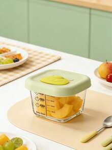 1 hộp đựng thức ăn dặm bằng thủy tinh, có thể dùng để hấp và luộc, chịu nhiệt cao, thích hợp làm trứng hấp, có nắp silicon đặc biệt, dụng cụ đựng thức ăn dặm cho bé. - Nhiều màu - Xem 7