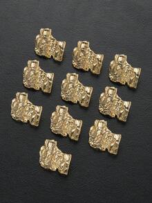 10pcs/Set Asymmetrical Textured Vintage Chic High-End Metal Buttons, For Sweaters, Coats, Suits, Uniforms, Cardigans, Jackets, DIY, Holiday Scenes, Shoes, Hats, Gift Boxes, Sewing Accessories - Multicolor - View 10