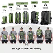 STOVER - Bolsa impermeable unisex de 5/10/25/30/40/55 L mochila pequeña ligera con cierre enrollable y funda para teléfono para kayak viajes senderismo pesca tubing campamento y playa verde - 5L Verde - Ver 7