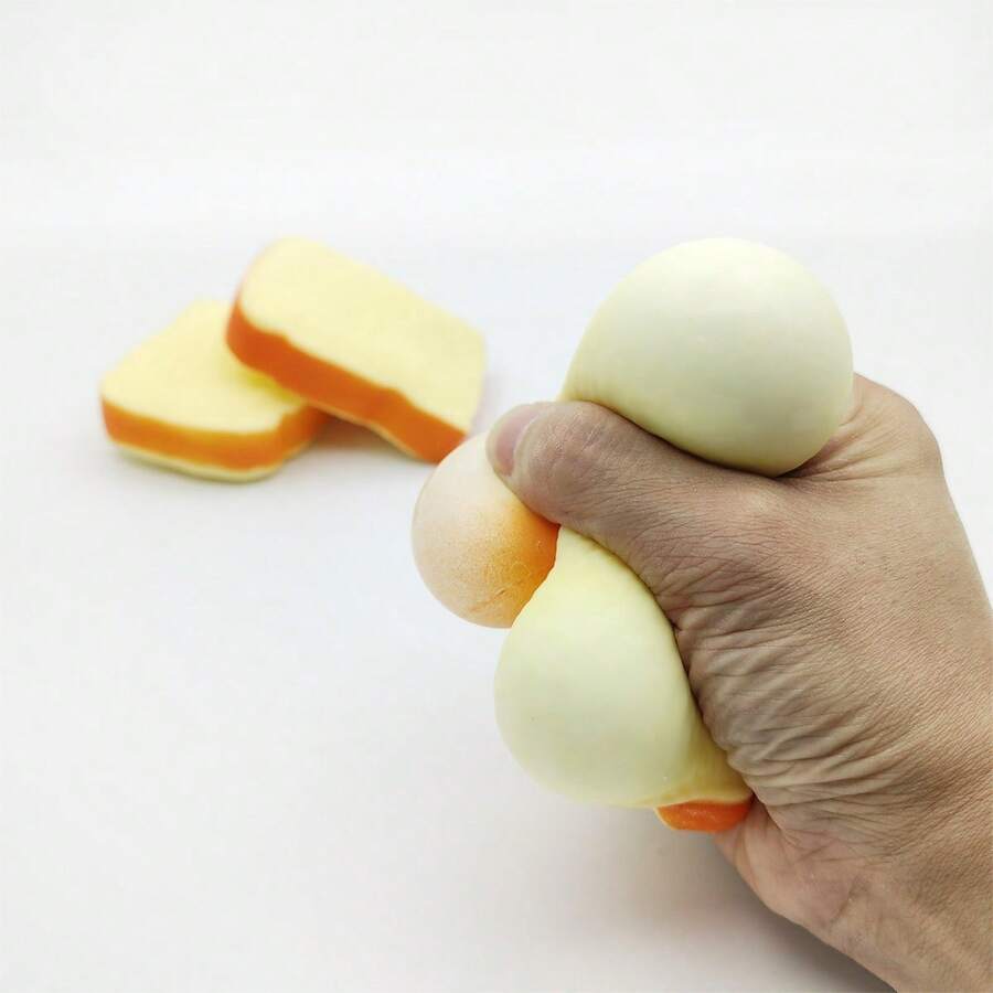 1个减压玩具 - 逼真面包模型慢回弹毛绒玩具，恶搞礼物（吐司造型）