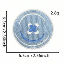 1 miếng vá áo khoác thêu vi tính hình kẹo hoạt hình dễ thương màu xanh dương, giá sỉ chiết khấu. - Miếng vá hình trái tim nơ - Xem 18