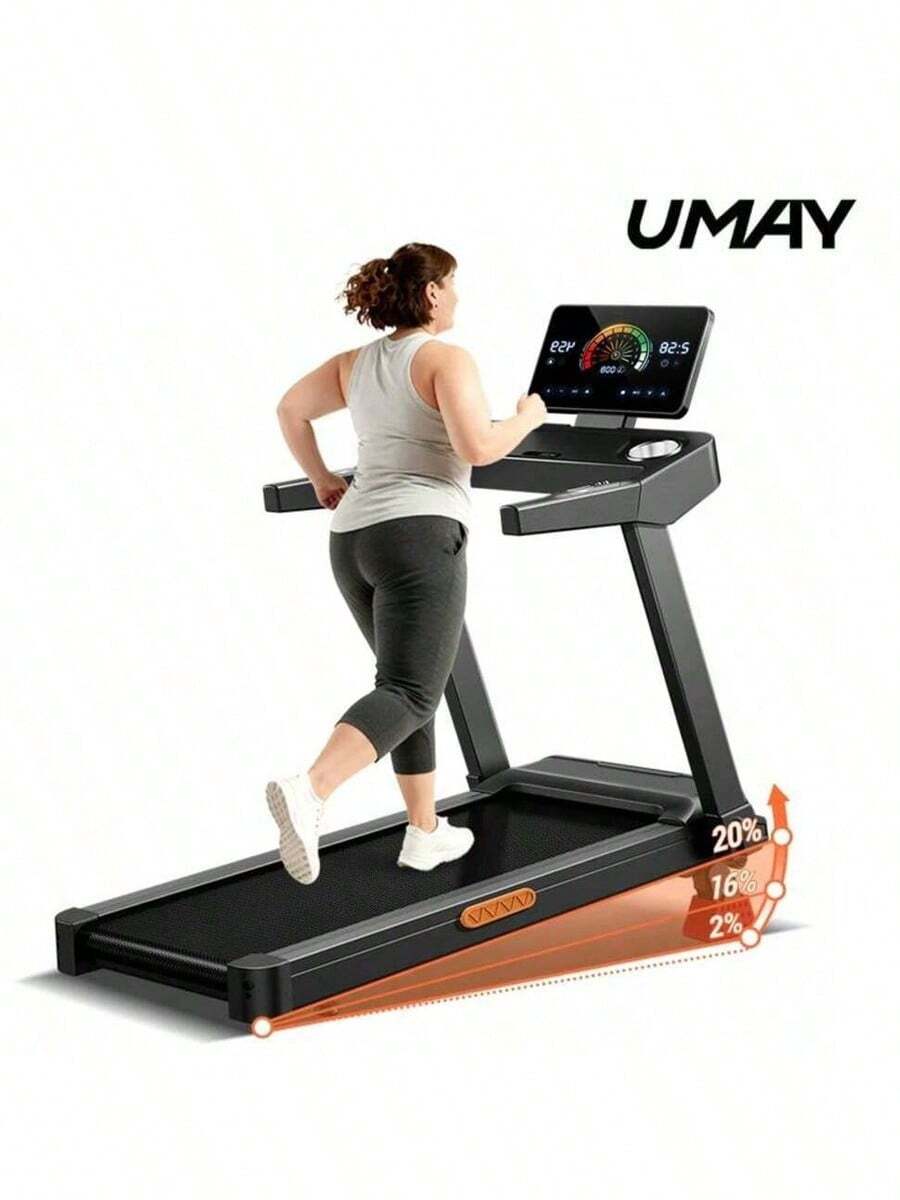UMAY 20% Maunal Incline Treadmill, Foldable Home Treadmill With Quiet 3.5 HP Motor, 400LBS Capacity - View 1