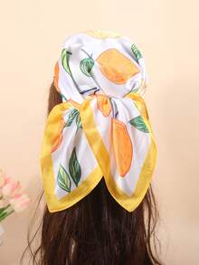 1 chiếc khăn in họa tiết 70cm, khăn bandana và khăn vuông dành cho nữ, phụ kiện tóc, băng đô, khăn buộc tóc, áo abaya, thích hợp cho bãi biển, kỳ nghỉ và cuộc sống hàng ngày, giúp tôn lên phong cách của bạn. - Màu vàng - Xem 2